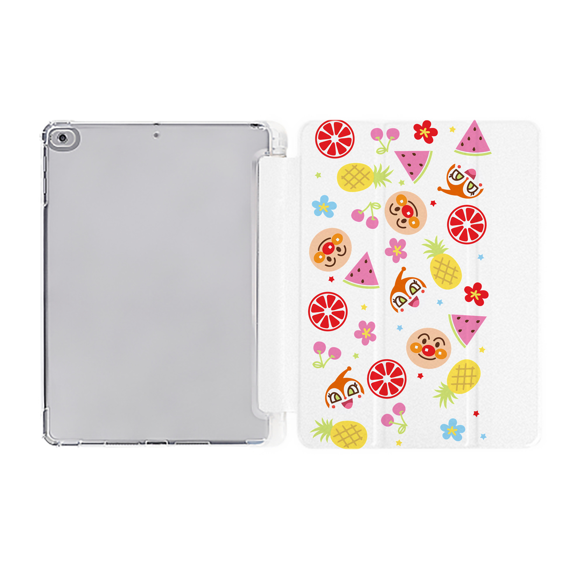 （画像用） アンパンマン Anpanman IPad ケース ペン収納付き 三つ折りスタンド PUレザー×シリコン 対応機種9.5/10.5/10.9インチ